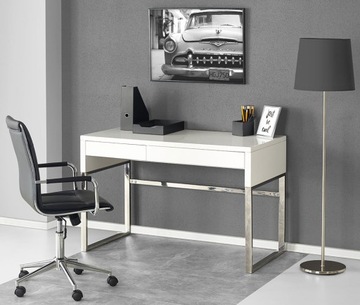 LAKIEROWANE BIURKO = 120x60 CM WYSOKI POŁYSK BIAŁE