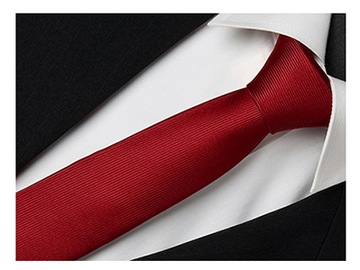 JAPAN STYLE Krawat SLIM Wąski 6cm BORDOWY kgs214