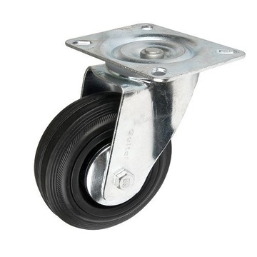 Zestaw jezdny z kołem czarnym 100mm/100kg, płyta o