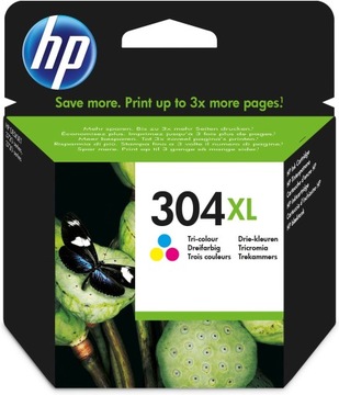 Oryginalny trójkolorowy wkład atramentowy HP 304XL