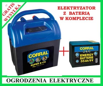 Zestaw Elektryzator CORRAL B170 bateria 55Ah