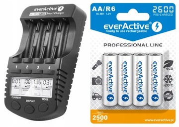ŁADOWARKA ENELOOP AKUMULATORKÓW BATERII AA AAA + 4x AKUMULATORKI R6 2600mAh
