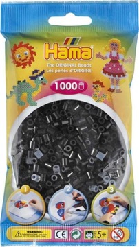 Koraliki Hama MIDI 1000 Koralików 207-18 Czarne