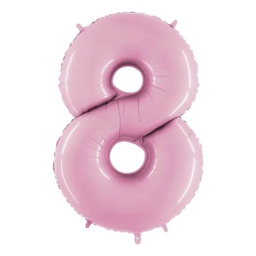 Balon foliowy cyfra 8 Jasnoróżowy 102 cm