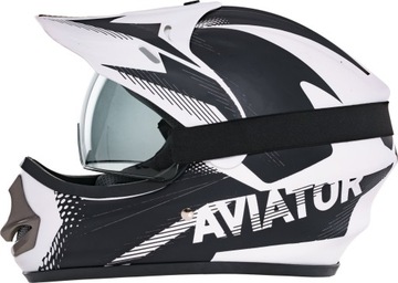 KASK ENDURO NA SKUTER CROSSOWY QUADA Z GOGLAMI L
