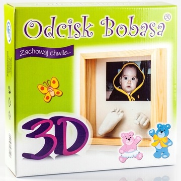 Ramka 3D - Odcisk Bobasa stópki rączki