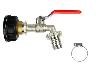 KRAN 1 CAL do ZBIORNIKÓW 1000L ADAPTER mauzer 1
