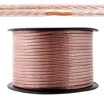 Kabel przewód głośnikowy MIEDŹ 2x 1,5mm Cu OFC 1m