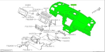 DESKA ROZDĚLOVAČE KOKPIT SUBARU LEGACY OUTBACK 17-