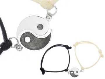 YIN YANG BRANSOLETKI + GRAWER GRATIS - SREBRO!