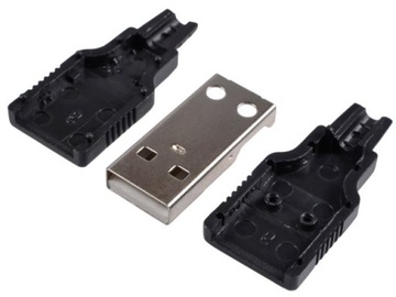 Монтажная вилка для кабеля USB типа A с крышкой