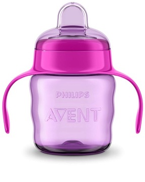 AVENT СЕРЕБРЯНАЯ КРУЖКА 200мл, мягкая ручка, носик 6м