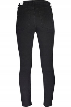 H&M Damskie Czarne Jeansowe Spodnie Rurki Wysoki Stan Bawełna S 26/30