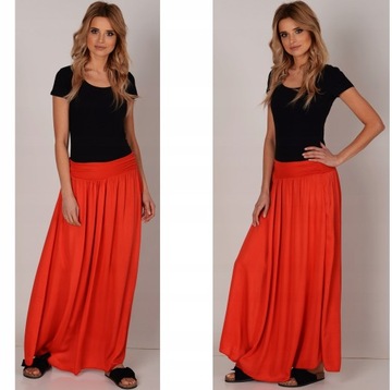 Красная длинная воздушная юбка – платье 2в1