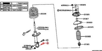 БОЛТ АМОРТИЗАТОРА SUBARU ПЕРЕДНИЙ ЗАДНИЙ ОРИГИНАЛ