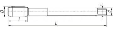 GWINTOWNIK M6 MASZYNOWY DIN371-C HSS-E POWLEKANY