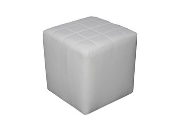 Pufa Sakwa Kwadrat 43x43x43 cm Biała Biały SINGLE