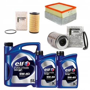 Laguna II 2,0dci Olej ELF 5W40 7L 3 Filtry ORG
