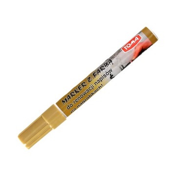 Marker do renowacji napisów nagrobki złoty Toma