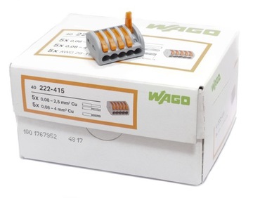 Złączka zaciskowa 222-415 Wago 5x0,8-4mm 40 sztuk