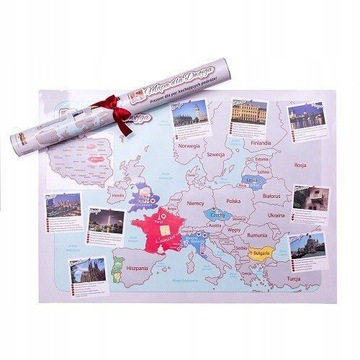MAPA ZDRAPKA DLA DWOJGA DLA PAR KOCHAJĄCYCH PODRÓŻ