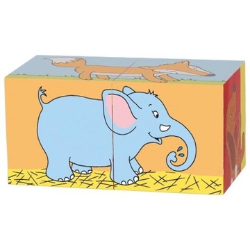 Goki Puzzle zwierzęta kostki przestrzenne dla dzieci Drewniane klocki 2el