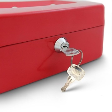 КАССЕТА ДЛЯ ДЕНЕГ, МЕТАЛЛИЧЕСКИЙ СЕЙФ, 20СМ, КРАСНЫЙ