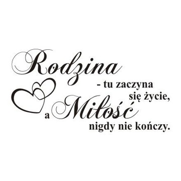 Napis na ścianę naklejka Rodzina tu zaczyna... 243