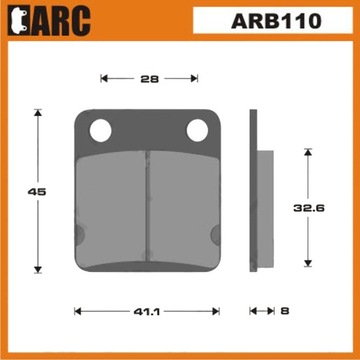 Тормозные колодки ARC Suzuki DR200 TS125