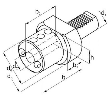 ДЕРЖАТЕЛЬ VDI С ЦИЛИНДРОВЫМ ХВОСТОВИКОМ E2.D40.WE30 APX