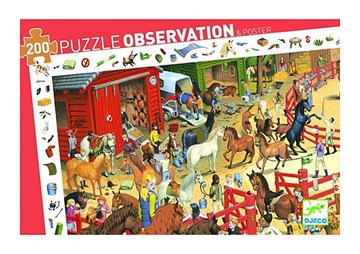 DJECO Puzzle observation Konie - 200 elementów