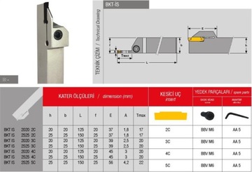НОЖ РЕЗНОЙ BKTL IS 2525 2C DGN 2 ISCAR левый