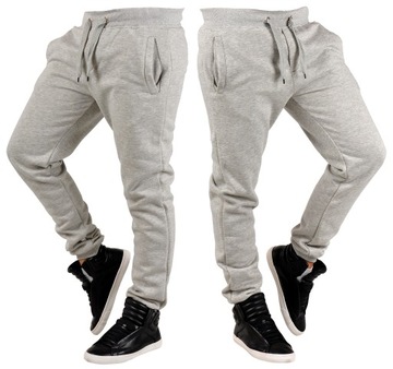 K01 r. 3XL MĘSKIE SPODNIE DRESOWE JOGGERY GŁADKIE