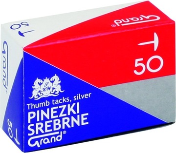 Pinezki srebrne Grand 50 sztuk