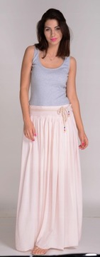 Пудрово-розовая длинная юбка