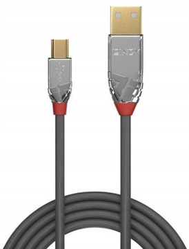 Lindy 36631 USB 2.0 A — линейный кабель Mini-B Cromo — 1 м