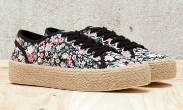 BERSHKA ОБУВЬ НА ПЛАТФОРМЕ КРОССОВКИ ЦВЕТЫ 37
