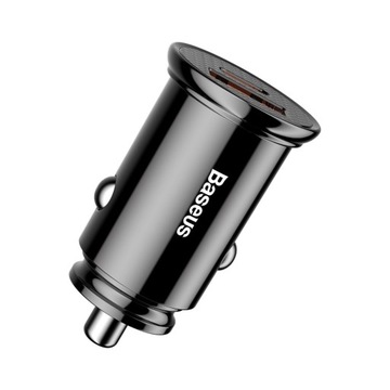 BASEUS SZYBKA MOCNA ŁADOWARKA SAMOCHODOWA USB USB-C TYP-C QC 4.0+ 5A 30W