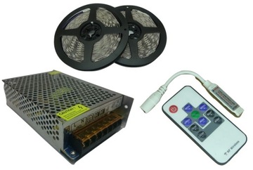 ZESTAW taśma RGB 5050 600 LED 10m ster radio + zas