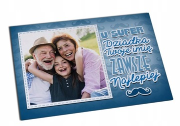 FOTO MAGNES NA LODÓWKĘ dla DZIADKA 7X10 + IMIĘ