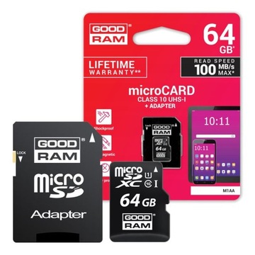 Карта памяти microSD 64 ГБ класса 10.