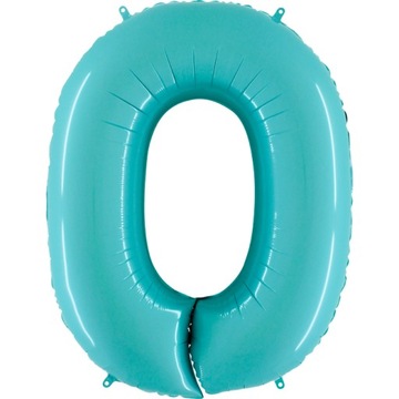 BALON 100CM CYFRA PASTELOWY NIEBIESKI 0