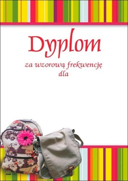 Dyplom za wzorową frekwencję J024
