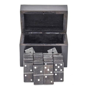 ДЕРЕВЯННЫЕ КОСТИ ДОМИНО ЧЕРНЫЙ ВЕНГЕ В ИГРОВОЙ КОРОБКЕ