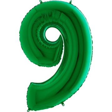 BALON 100CM CYFRA ZIELONA 9
