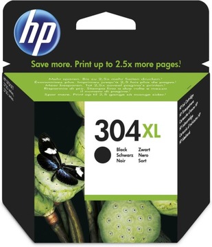 Oryginalny czarny wkład atramentowy HP 304XL (N9K0