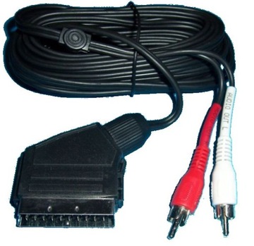 KABEL EURO (SCART) - 2RCA (CINCH) AUDIO 5m (0763)