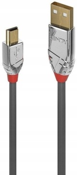 Lindy 36631 USB 2.0 A — линейный кабель Mini-B Cromo — 1 м