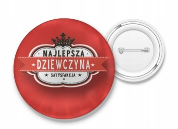 Przypinka Button prezent DZIEWCZYNY DUŻO WZORÓW