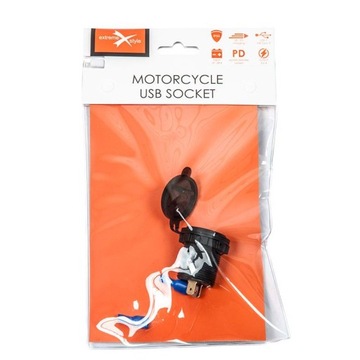 Розетка для мотоцикла с дисплеем USB QC + PD